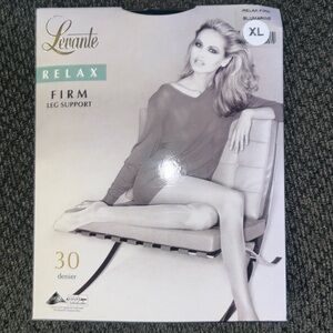 Blumarine Levante Firm Leg Support satin matte stockings, Sz XL
